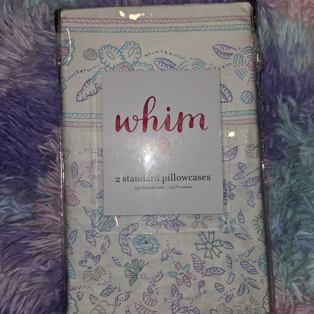Martha Stewart Whim Collection Pillowcases - White and Purple